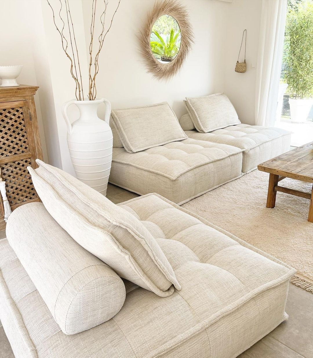 SOFA OTOMANO - BEIGE CEBADA
